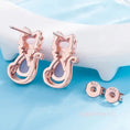 Bild in Galerie-Betrachter laden, Katzen - Stein - Ohrringe kaufen – Eleganter Schmuck mit Rosenquarz - CagillyPaw e.U.