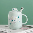 Bild in Galerie-Betrachter laden, Kaffeekatzen - Set Mit Keramischen Tassen Und Löffeln - CagillyPaw e.U.