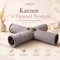 Bild in Galerie-Betrachter laden, Katzen 4 Tunnel System in Khaki und Grau CagillyPaw e.U.