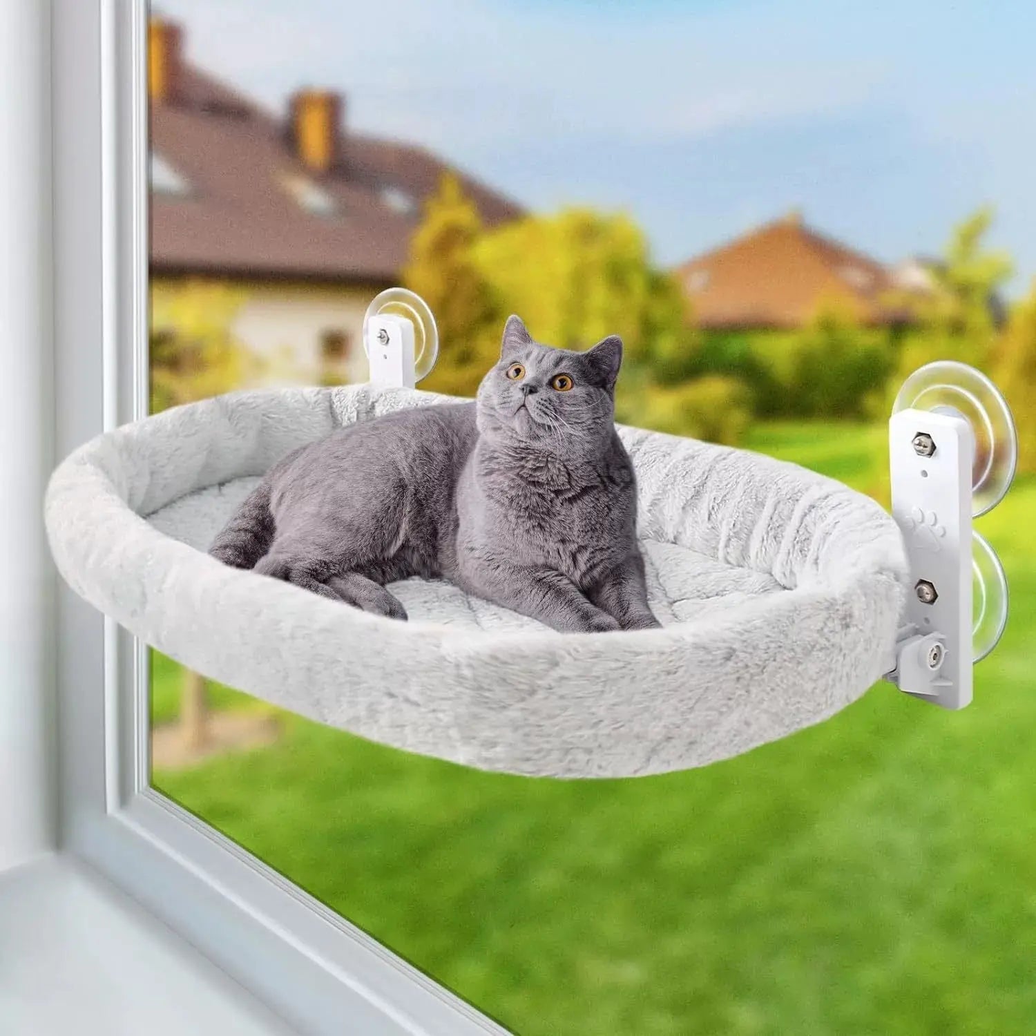 Fenster Hängematte Für Katzen Weiches Katzenbett Mit Saugnäpfen Und Edelstahlrahmen Product vendor