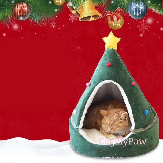 Weihnachtsfell - Haus für Katzen und Hunde im Festlichen Design - CagillyPaw e.U.