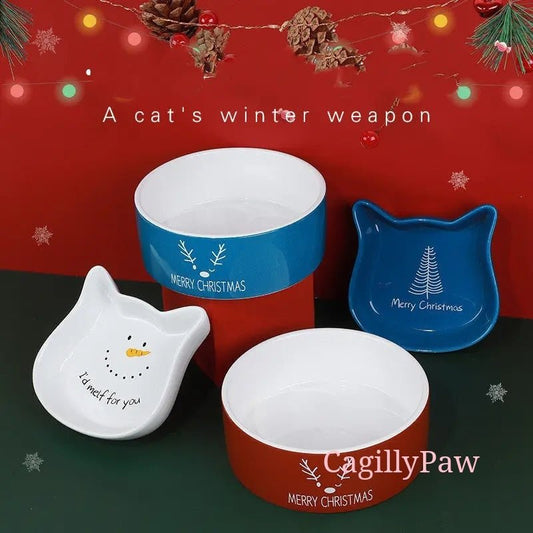 Festtags - Keramik - Napf Für Katzen In Festlichen Designs - CagillyPaw e.U.