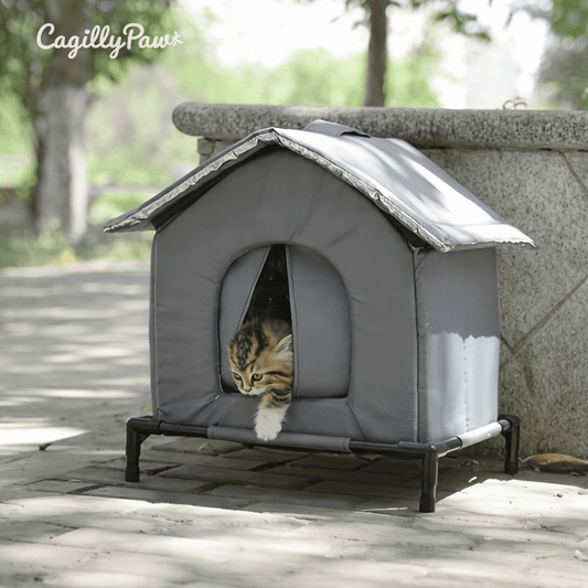 Outdoor - Katzenhaus isoliert & wasserdicht – Winterfestes Katzenhaus mit Standfüßen - CagillyPaw e.U.