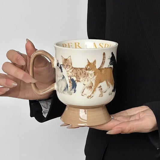 Katzen-Keramiktasse – Große Kaffeetasse mit Katzen-Design Product vendor