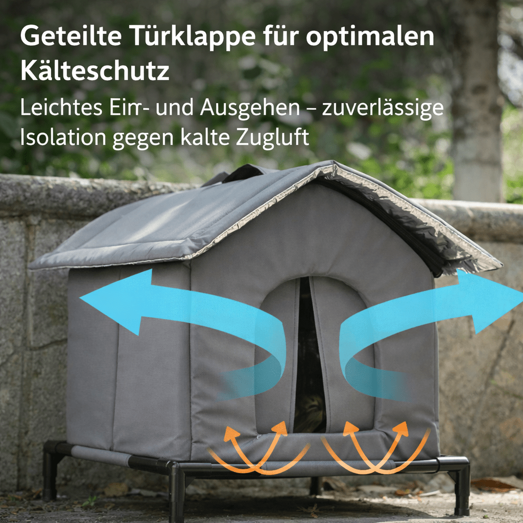 Outdoor - Katzenhaus isoliert & wasserdicht – Winterfestes Katzenhaus mit Standfüßen - CagillyPaw e.U.