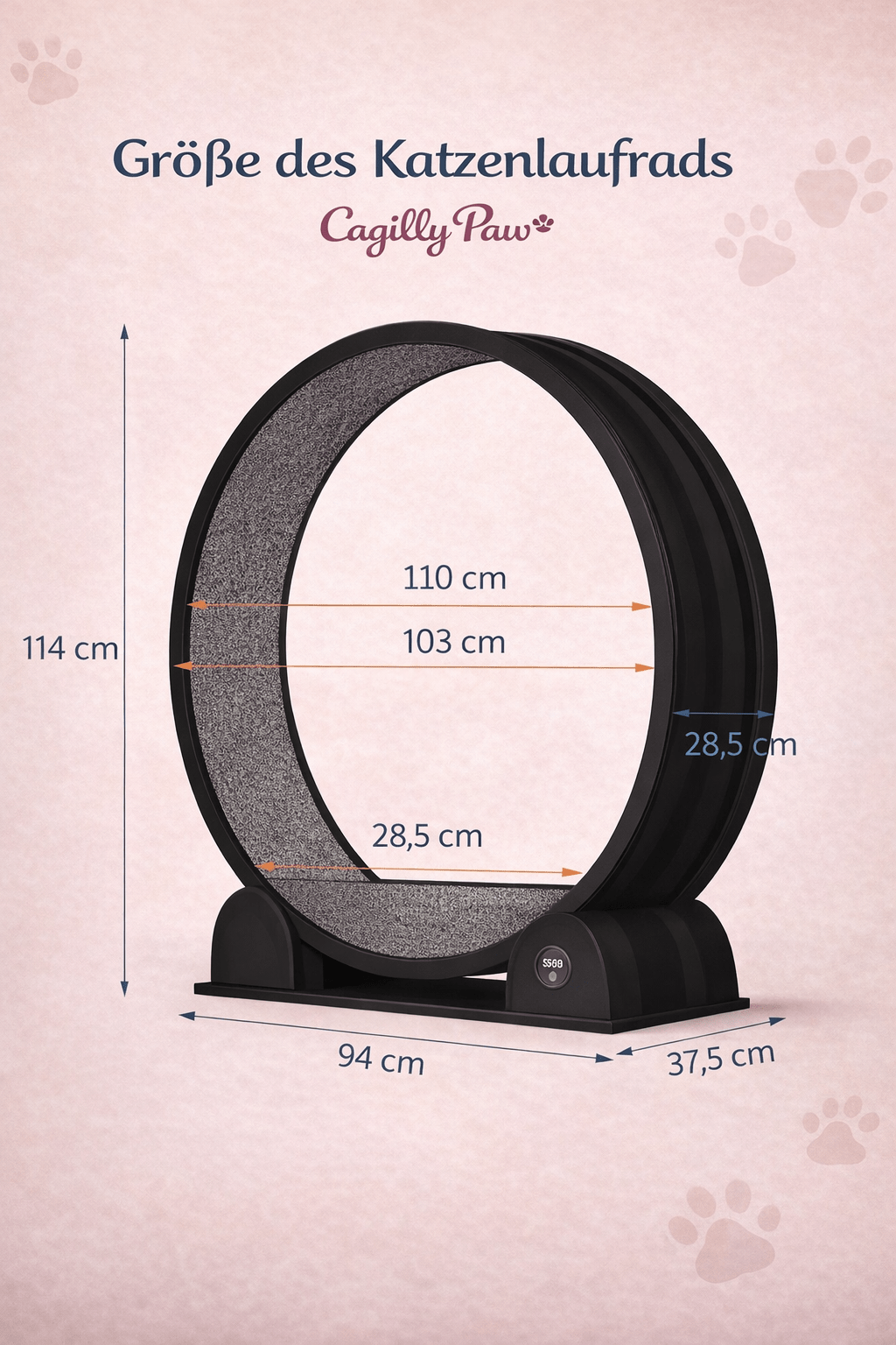 CagillyPaw® Premium Katzenlaufrad aus ABS – Leise, Stabil & Gelenkschonend - CagillyPaw e.U.