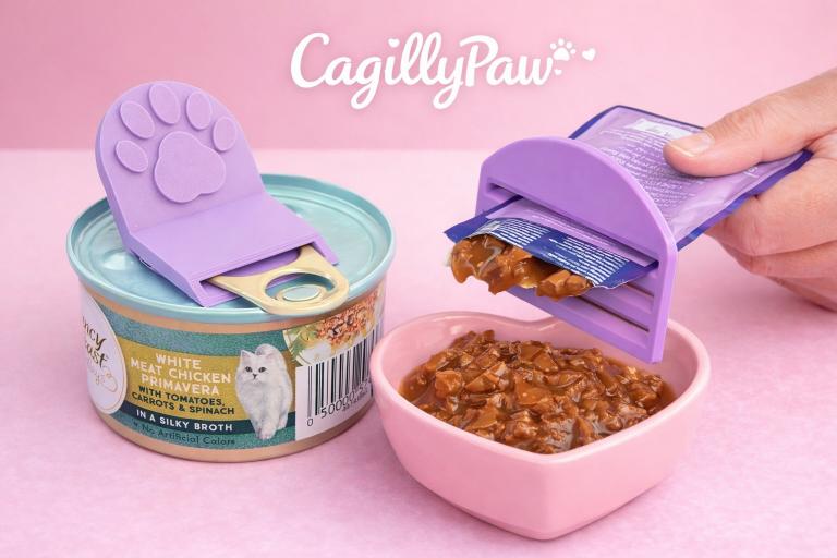 Katzenfutter Zubehör Set – Dosenöffner & Futterquetscher - CagillyPaw e.U.