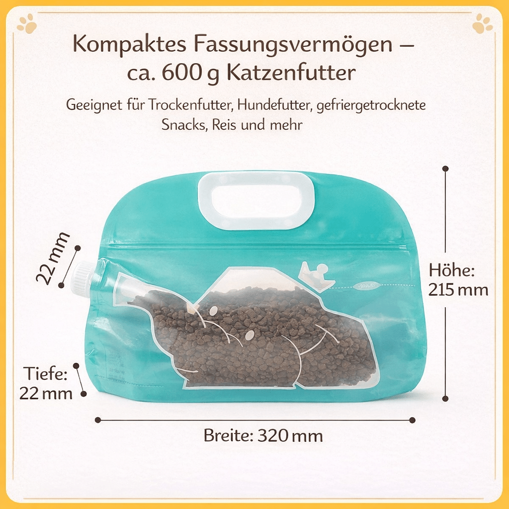 Katzen Futterbehälter luftdicht – Tragbarer Futterspender in 3 Größen - CagillyPaw e.U.