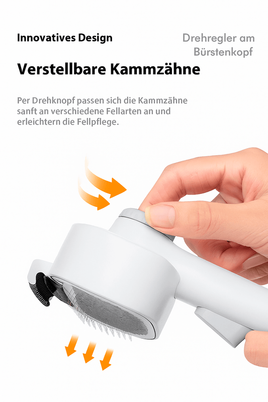 Katzenbürste mit Auswurftaste – Selbstreinigender Knotenlöser für langes Fell - CagillyPaw e.U.