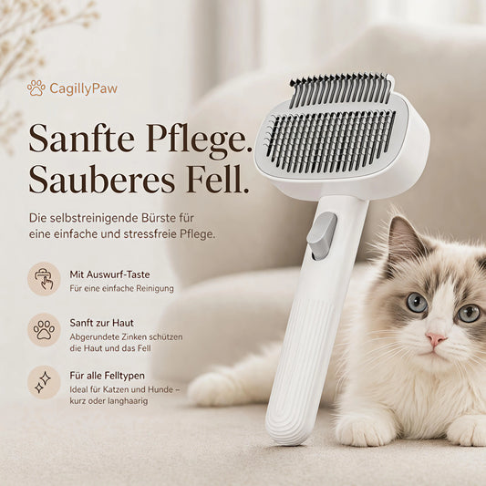 Katzenbürste mit Auswurftaste – Selbstreinigender Knotenlöser für langes Fell Product vendor