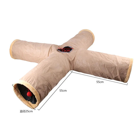 Katzen 4 Tunnel System aus Wildleder in Khaki und Grau Product vendor