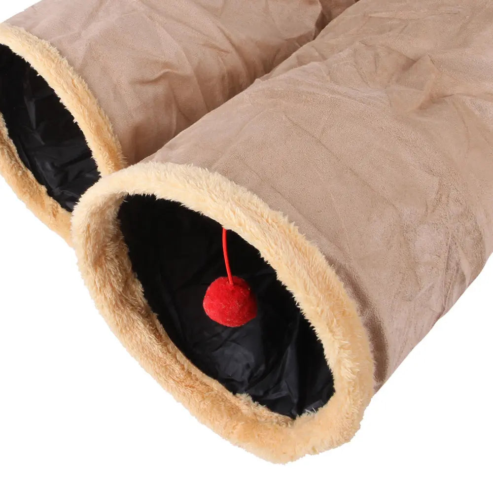 Katzen 4 Tunnel System aus Wildleder in Khaki und Grau Product vendor