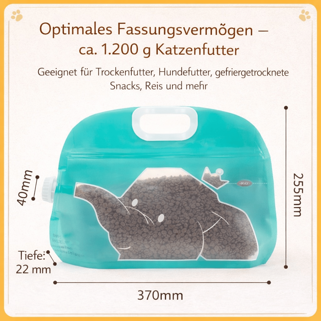 Katzen Futterbehälter luftdicht – Tragbarer Futterspender in 3 Größen - CagillyPaw e.U.