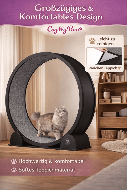 CagillyPaw® Premium Katzenlaufrad aus ABS – Leise, Stabil & Gelenkschonend - CagillyPaw e.U.