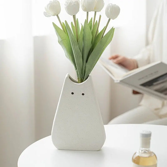 Samtpfoten Vase Aus Porzellan In Pastoralischer Optik In Verschiedenen Größen Und Farben Product vendor
