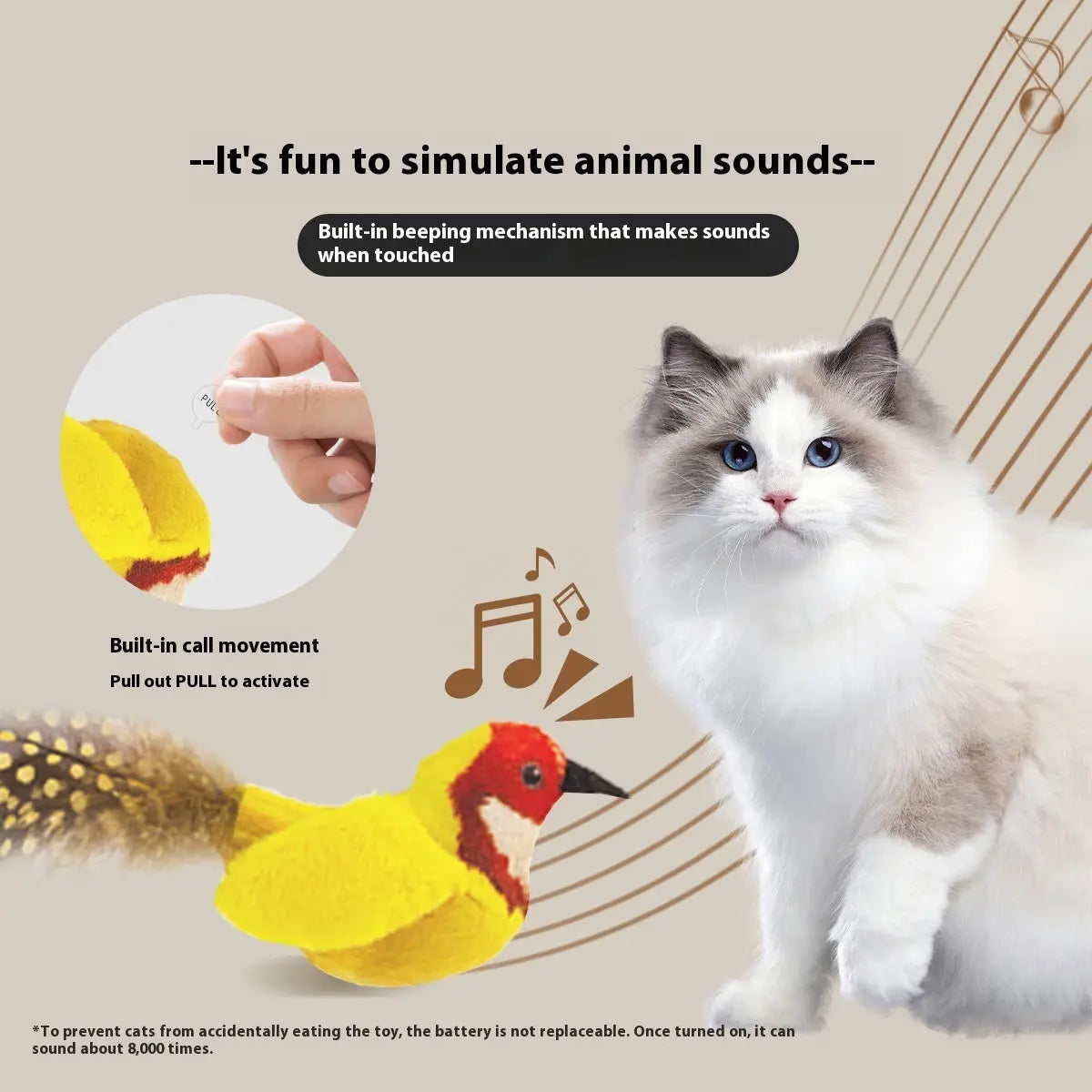 Flatterndes Vogel-Katzenspielzeug – Realistische Beute-Simulation Product vendor