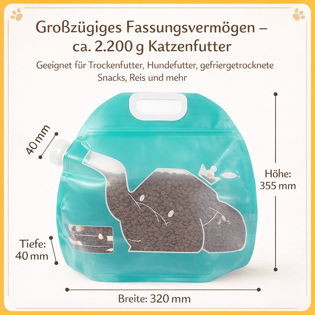 Katzen Futterbehälter luftdicht – Tragbarer Futterspender in 3 Größen - CagillyPaw e.U.