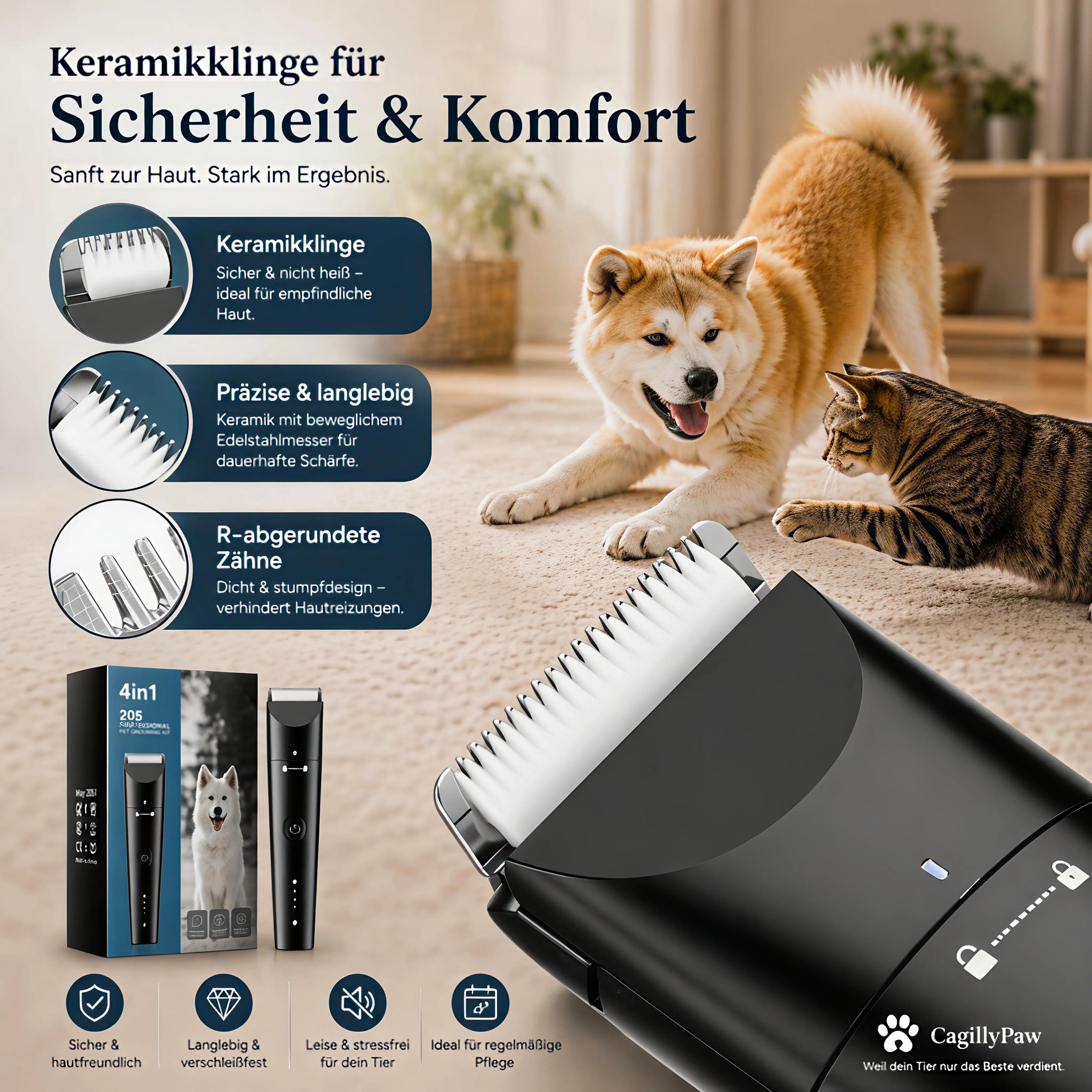 Professionelles 4-in-1 Haustier-Rasier-Set kaufen – Sanfte Pflege für Hund & Katze Product vendor