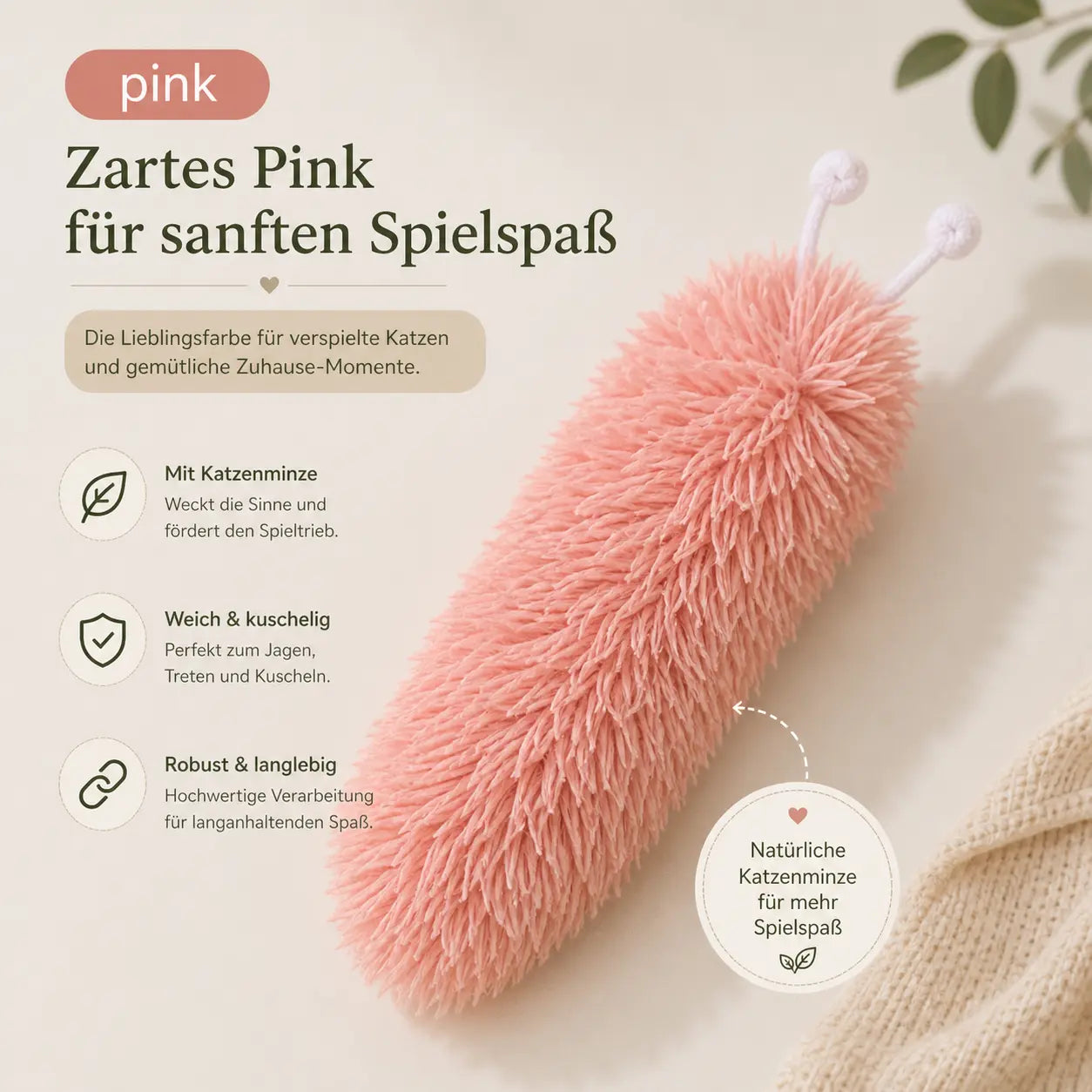 Flauschige Katzen-Minz-Raupe kaufen – Spielspaß für Ihre Katze CagillyPaw e.U.