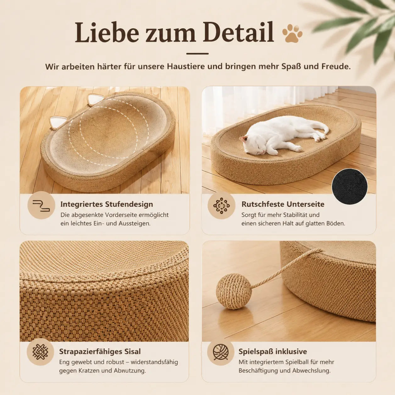 Sisal-Kratzmatte – Robust, Flach & Vielseitig Einsetzbar für Katzen CagillyPaw e.U.