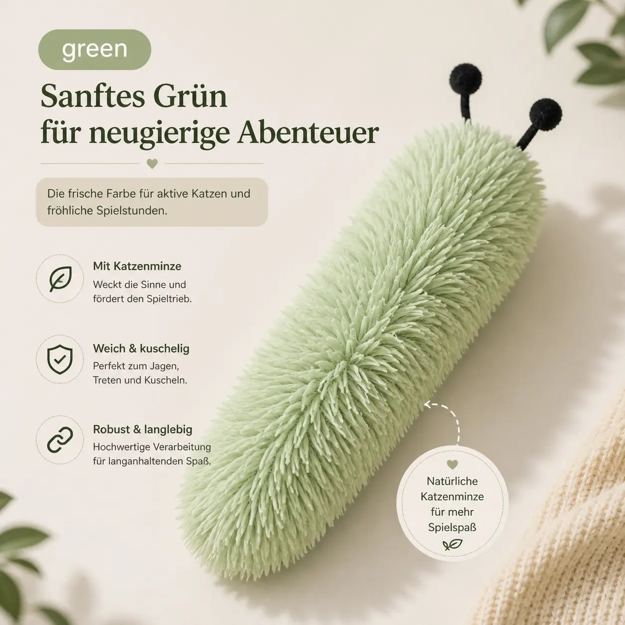 Flauschige Katzen-Minz-Raupe kaufen – Spielspaß für Ihre Katze CagillyPaw e.U.
