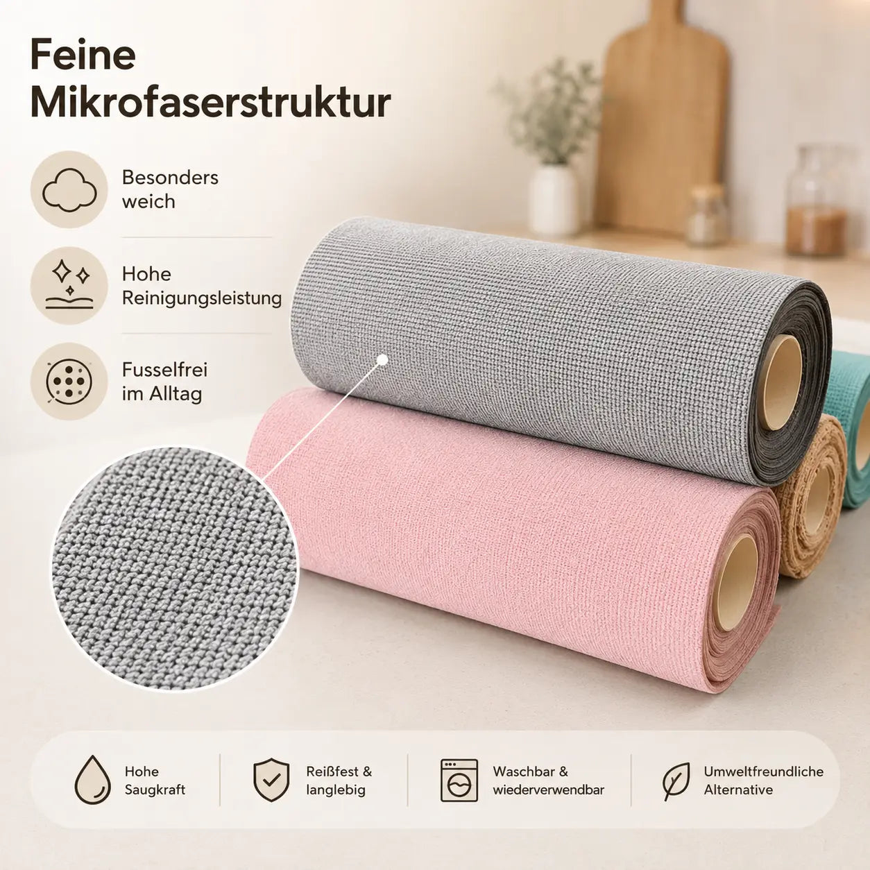 Kitchen Cleaning Lazy Rag, Tear-Off Roll-Type Disposable Cleaning Cloth, Cross-Border Housekeeping Cleaning Special Absorbent Towel CagillyPaw e.U.