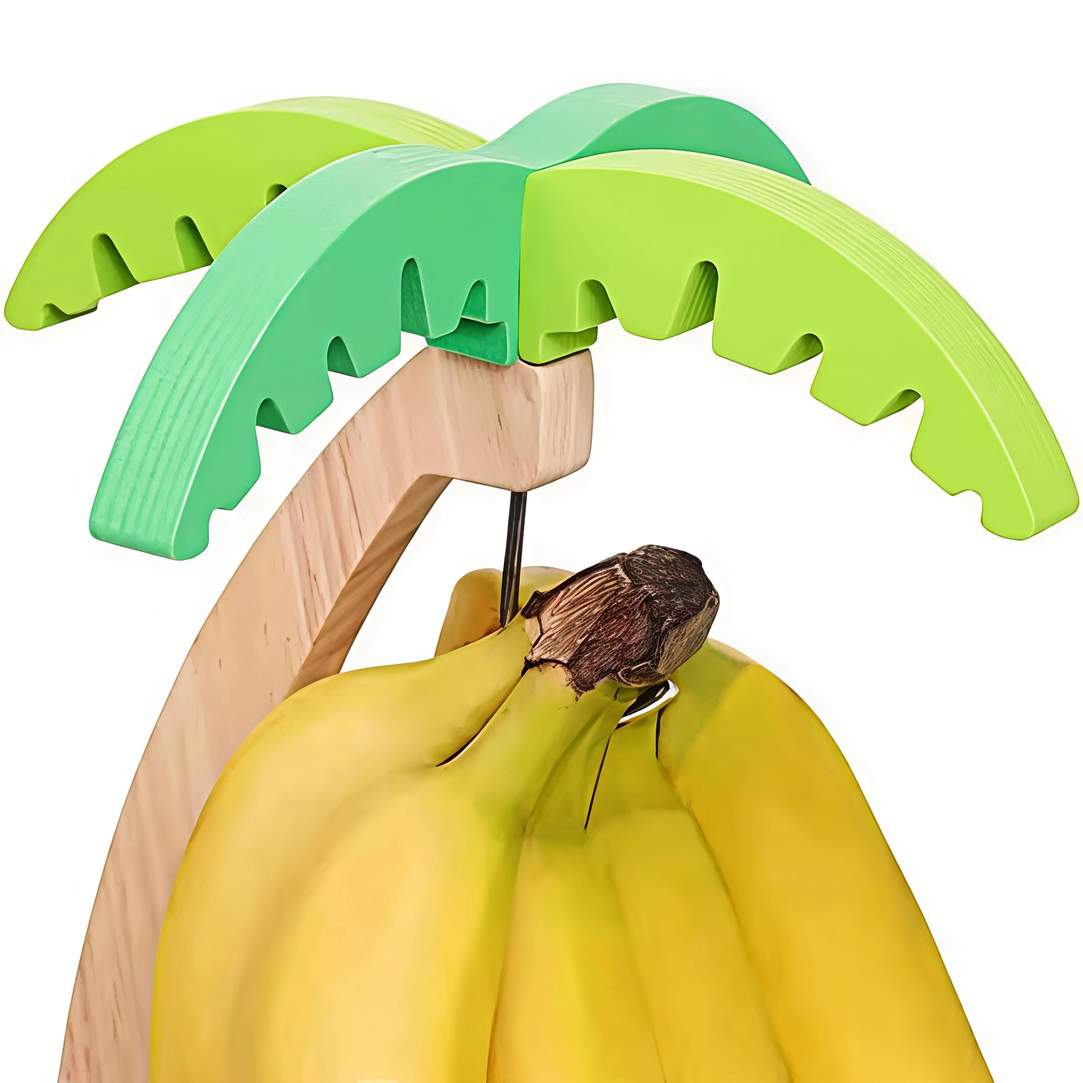 Cross-border New Wooden Banana Rack Household Storage Rack Living Room Fruit Storage Rack Artificial Leaf Fruit Vertical Rack CagillyPaw e.U.