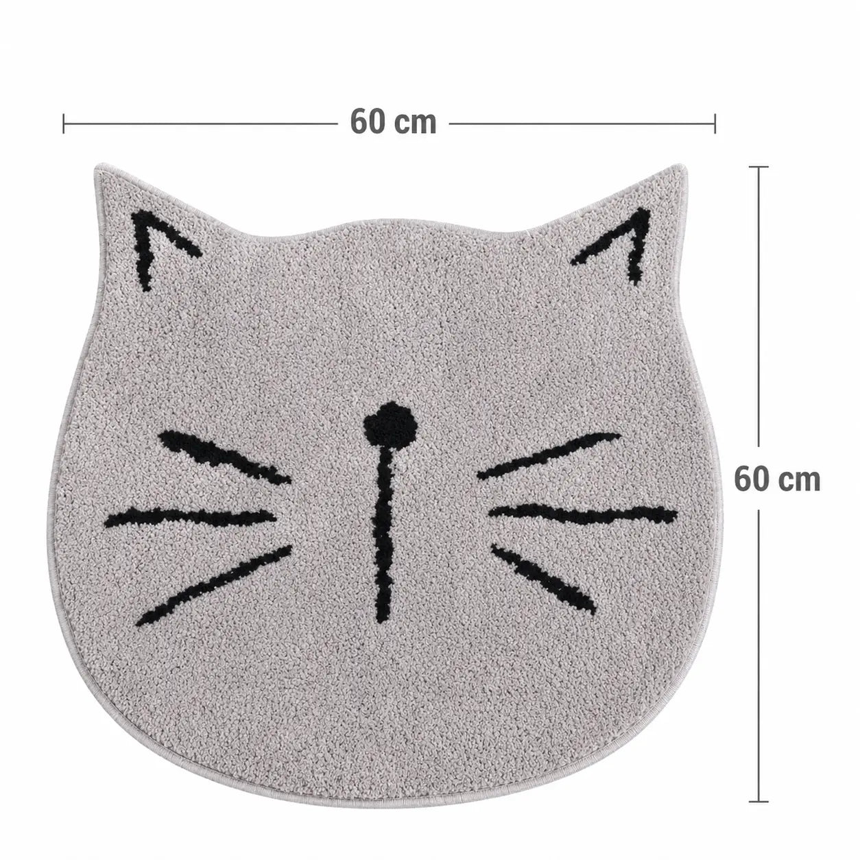 Schnurriger Badvorleger Mit Katzenkopf-Design 60x60cm Product vendor