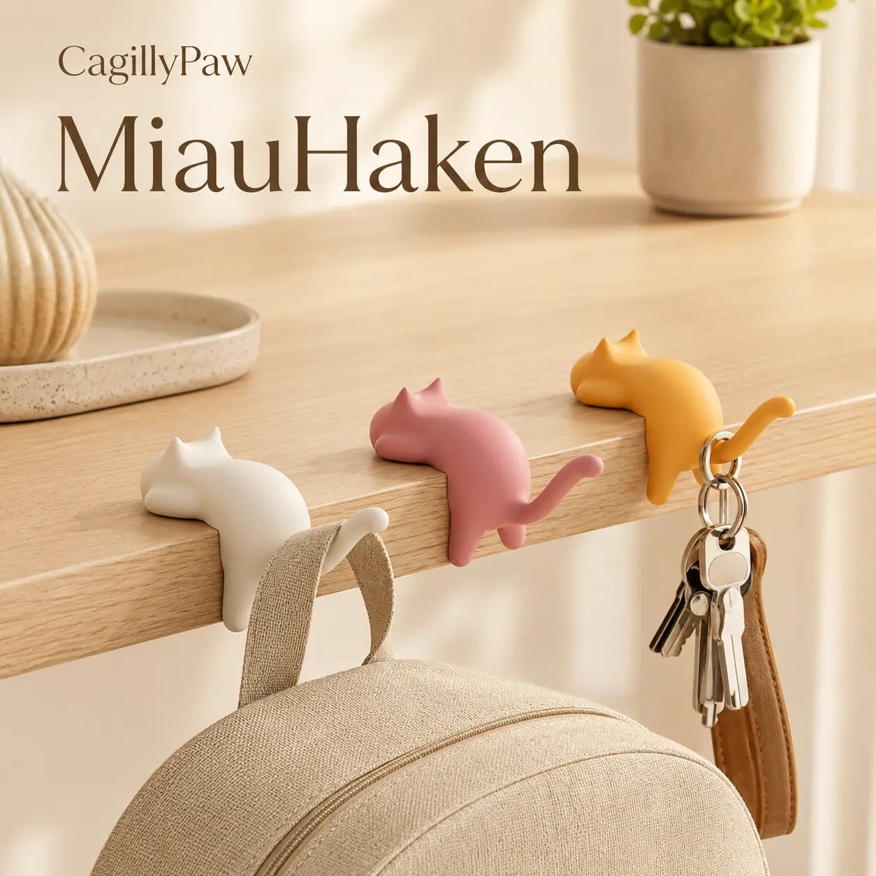 MiauHaken Katzenhaken – süße Tischhaken für mehr Ordnung CagillyPaw e.U.