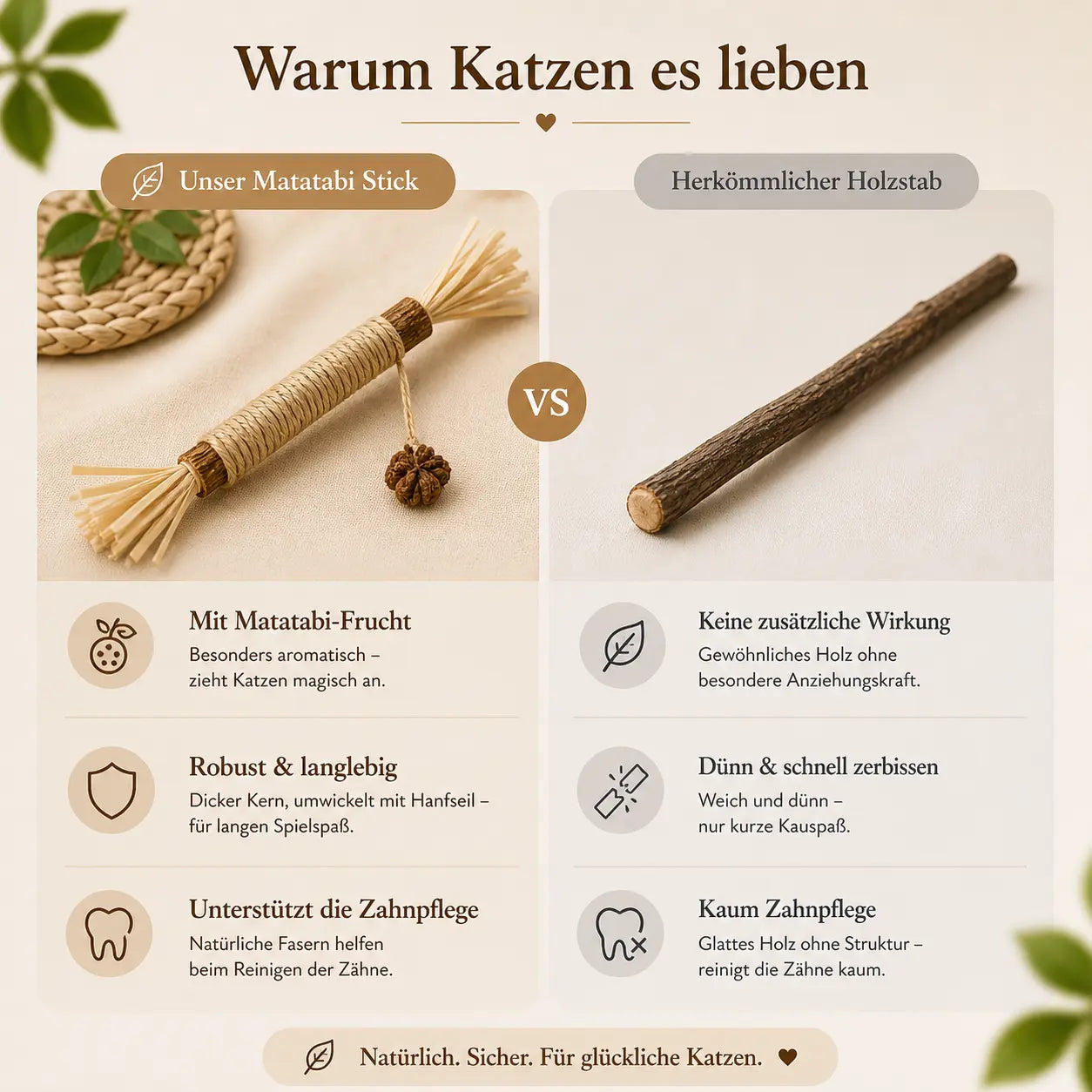 Matatabi Kausticks Für Katzen Natürliches Spielzeug Und Zahnpflege 3er Set CagillyPaw e.U.