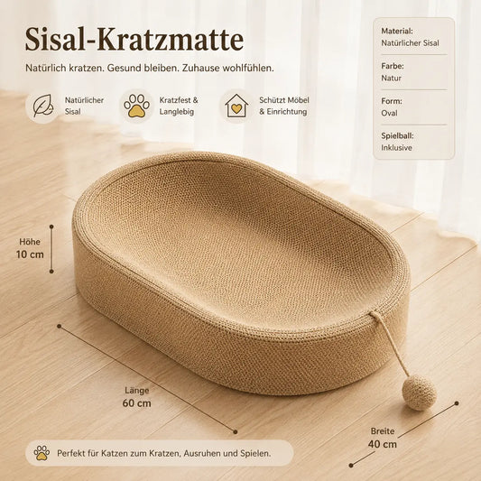 Sisal-Kratzmatte – Robust, Flach & Vielseitig Einsetzbar für Katzen CagillyPaw e.U.