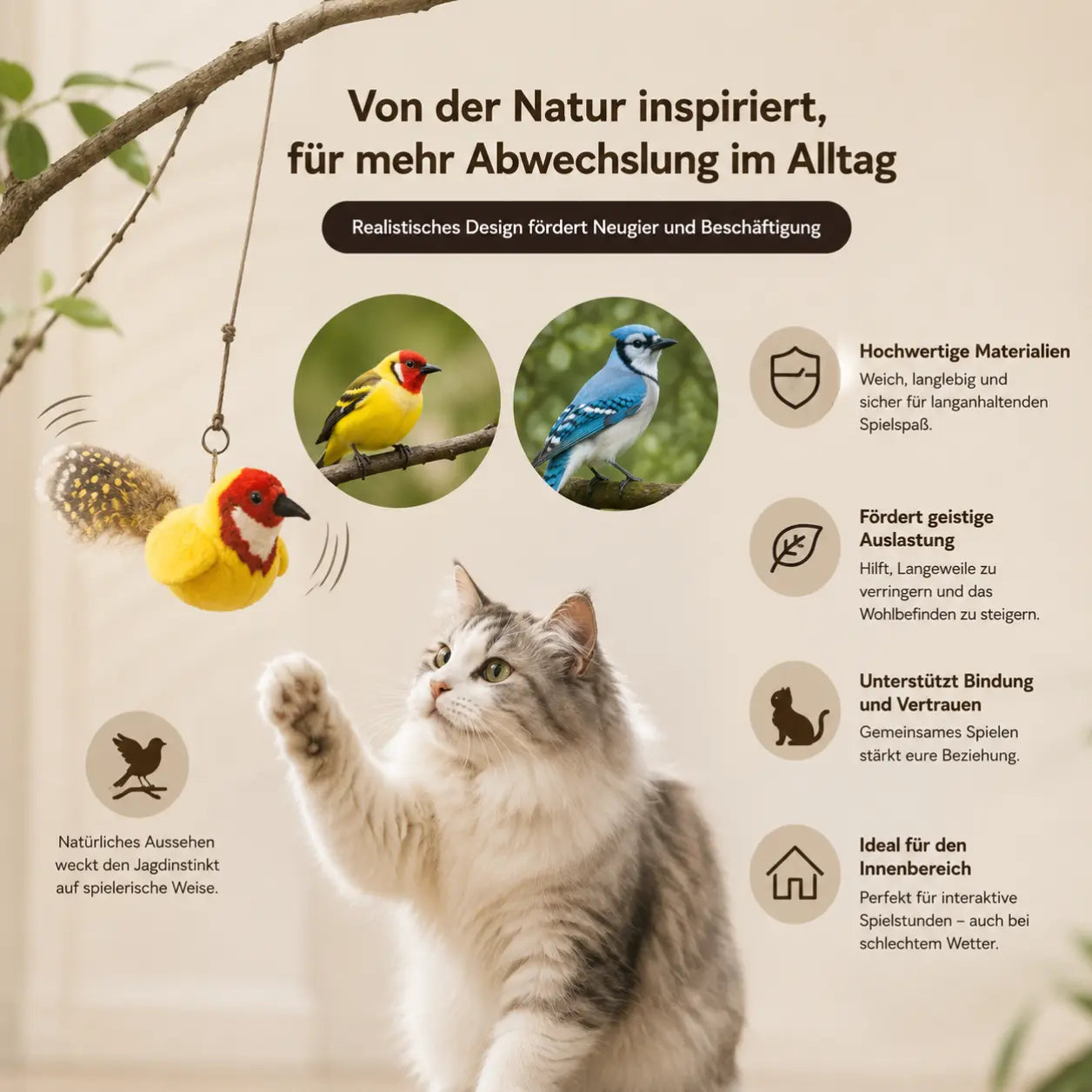 Vogel-Katzenspielzeug kaufen – mit realistischer Beute-Simulation CagillyPaw e.U.