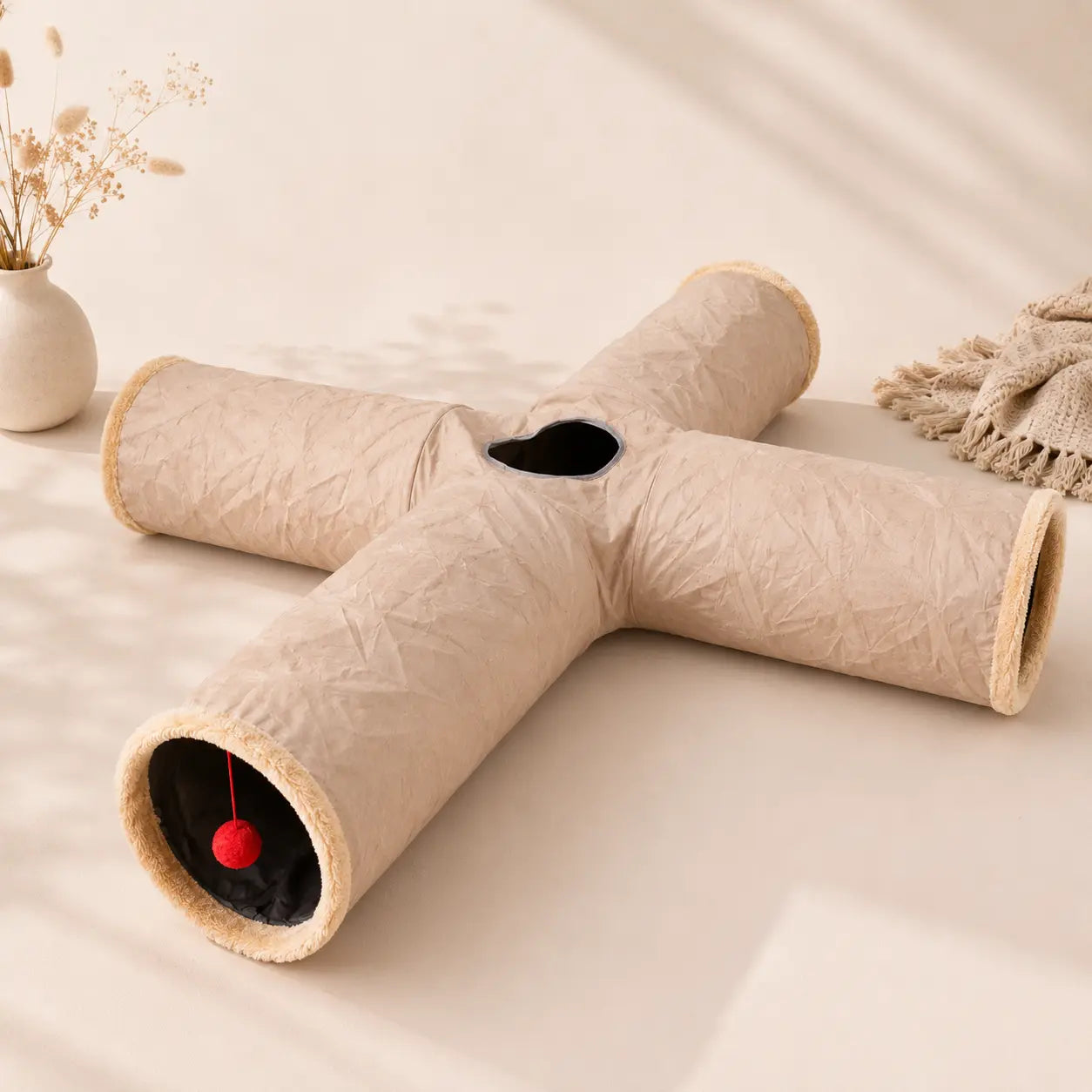 Katzen 4 Tunnel System in Khaki und Grau CagillyPaw e.U.