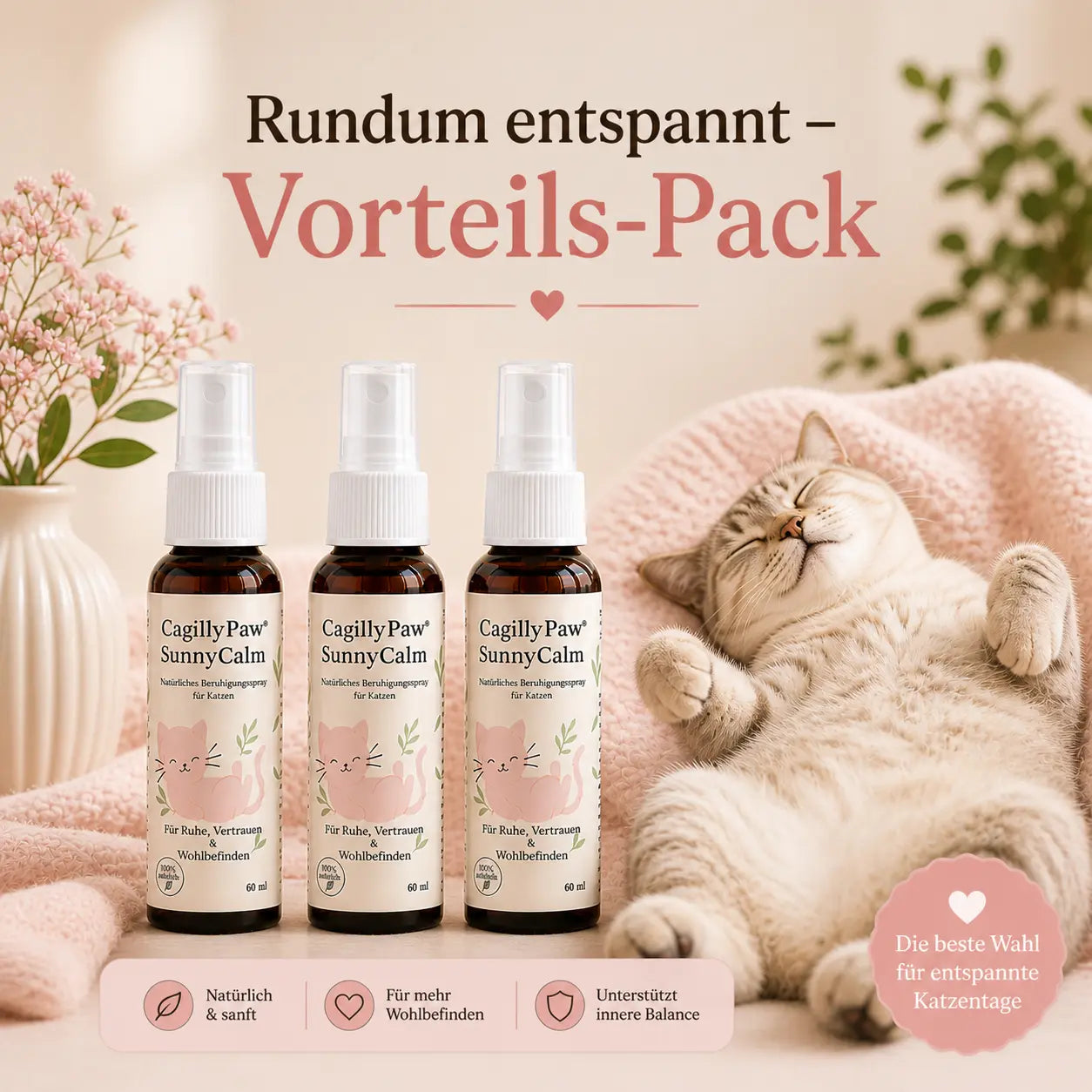 CagillyPaw® SunnyCalm – Natürliches Beruhigungsspray für Katzen cagillypaw.myshopify.com